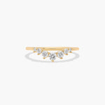 Load image into Gallery viewer, Curved Diamond Band – Chevron Style Ring with 7 Lab Grown Round Diamonds (0.32 ct)