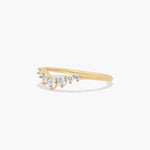 Load image into Gallery viewer, Curved Diamond Band – Chevron Style Ring with 7 Lab Grown Round Diamonds (0.32 ct)