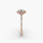 Load image into Gallery viewer, Cushion Cut Lab Grown Diamond Halo Ring with Pavé Band – 1 to 5 Carat Center | USA Crafted