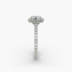Load image into Gallery viewer, Cushion Cut Lab Grown Diamond Halo Ring with Pavé Band – 1 to 5 Carat Center | USA Crafted