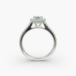 Load image into Gallery viewer, Cushion Cut Lab Grown Diamond Halo Ring with Pavé Band – 1 to 5 Carat Center | USA Crafted