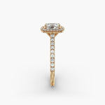 Load image into Gallery viewer, Cushion Cut Lab Grown Diamond Halo Ring with Pavé Band – 1 to 5 Carat Center | USA Crafted