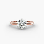 Load image into Gallery viewer, Round Lab Grown Diamond Six-Prong Knife Edge Solitaire Ring | 1.00–5.00 Carat | IGI Certified | 10K/14K/18K Yellow, White, Rose Gold