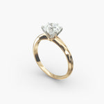 Load image into Gallery viewer, Round Lab Grown Diamond Six-Prong Knife Edge Solitaire Ring | 1.00–5.00 Carat | IGI Certified | 10K/14K/18K Yellow, White, Rose Gold