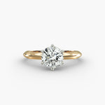Load image into Gallery viewer, Round Lab Grown Diamond Six-Prong Knife Edge Solitaire Ring | 1.00–5.00 Carat | IGI Certified | 10K/14K/18K Yellow, White, Rose Gold