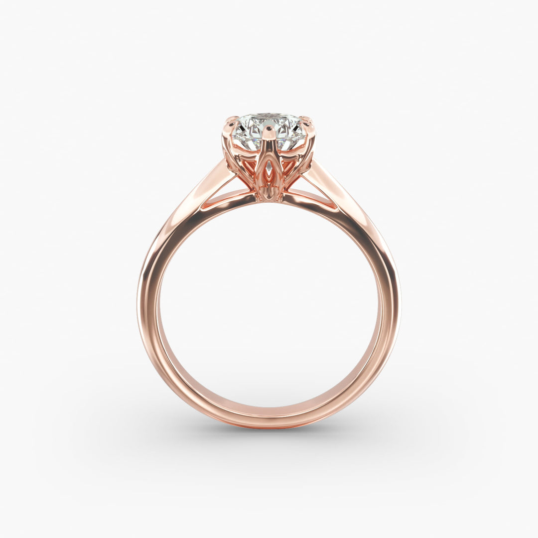 Round Lab-Grown Diamond Six-Prong Engagement Ring | Classic Solitaire | IGI Certified | 10K/14K/18K Gold