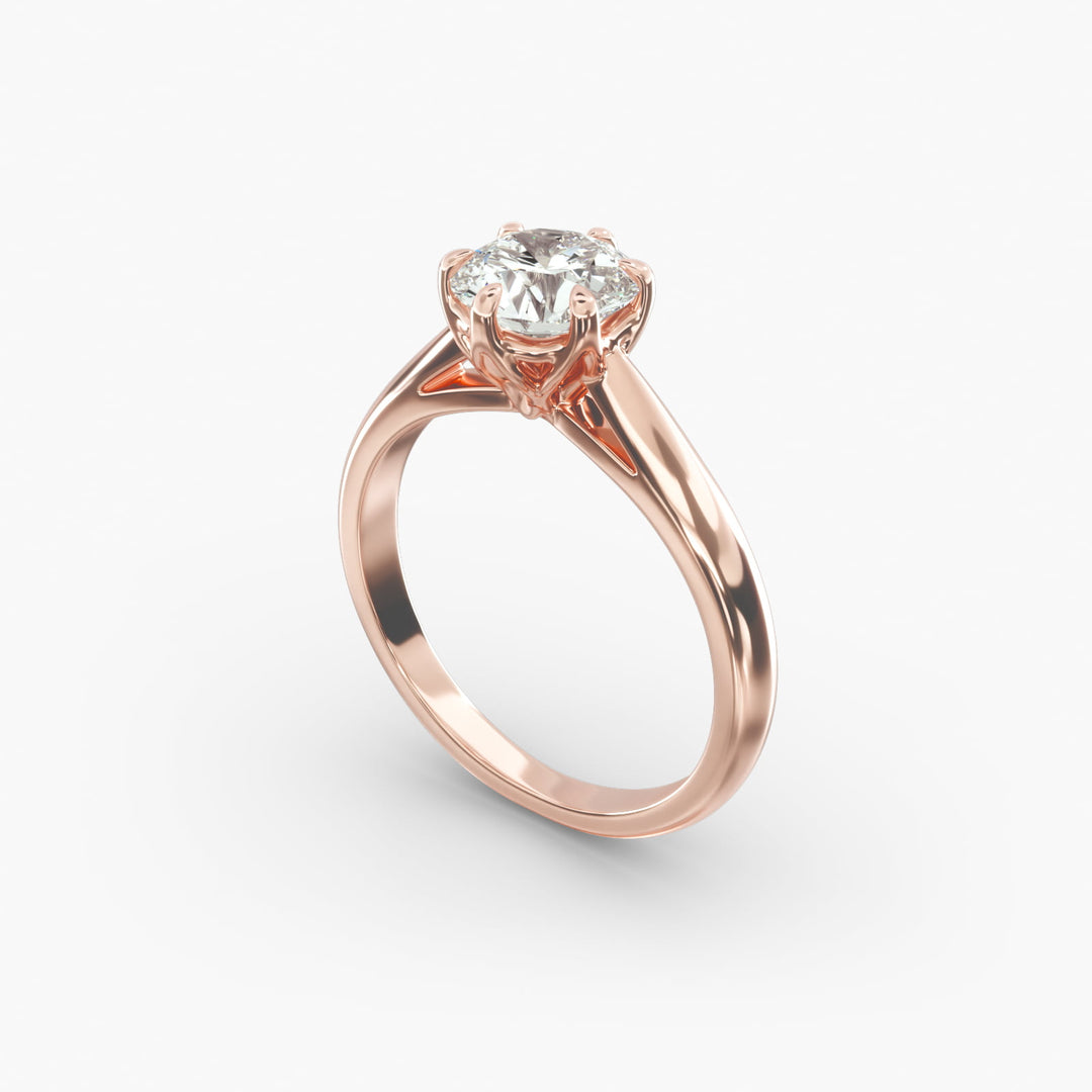Round Lab-Grown Diamond Six-Prong Engagement Ring | Classic Solitaire | IGI Certified | 10K/14K/18K Gold