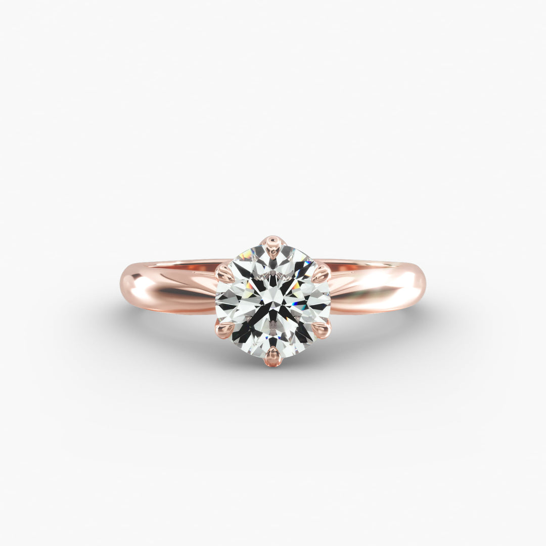 Round Lab-Grown Diamond Six-Prong Engagement Ring | Classic Solitaire | IGI Certified | 10K/14K/18K Gold