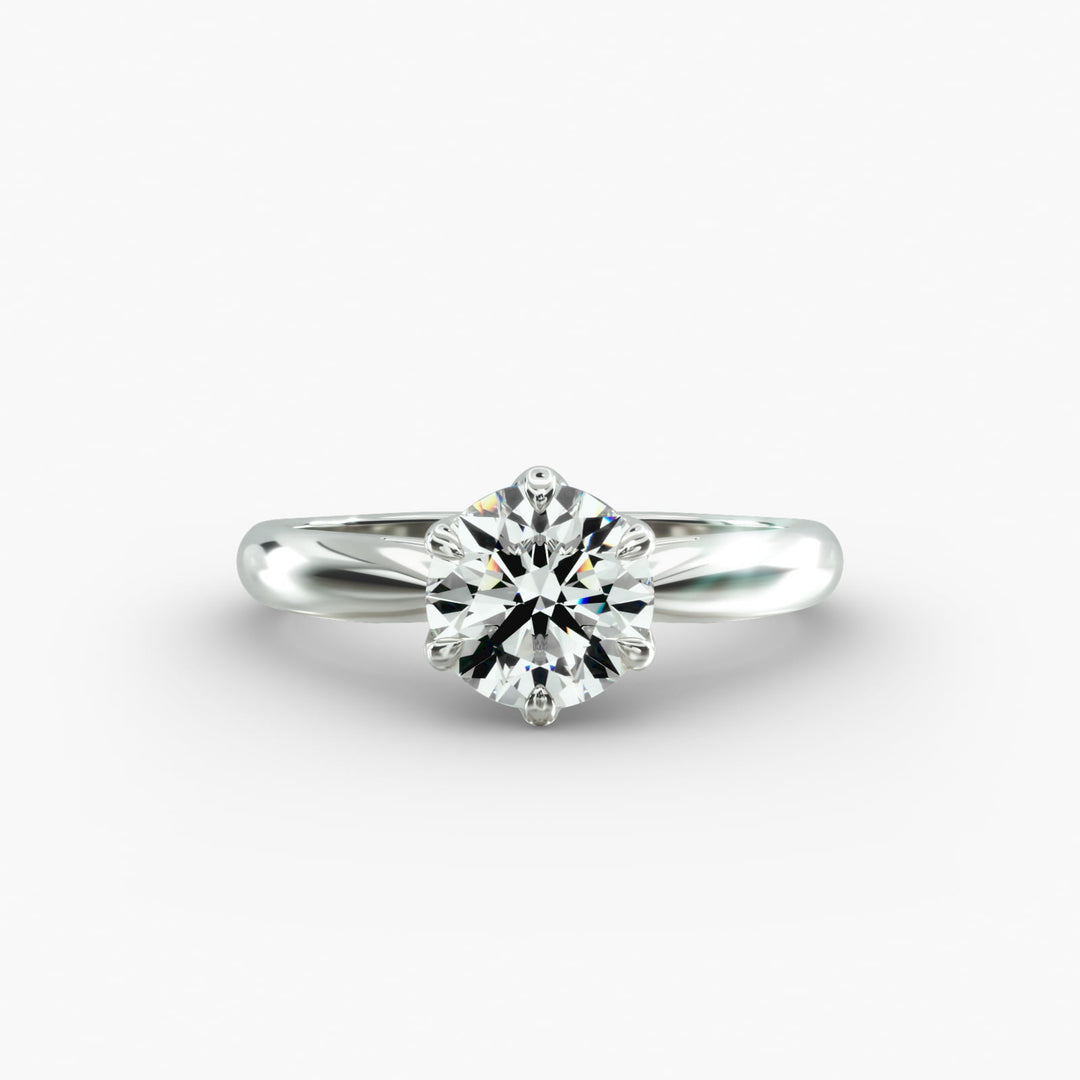 Round Lab-Grown Diamond Six-Prong Engagement Ring | Classic Solitaire | IGI Certified | 10K/14K/18K Gold