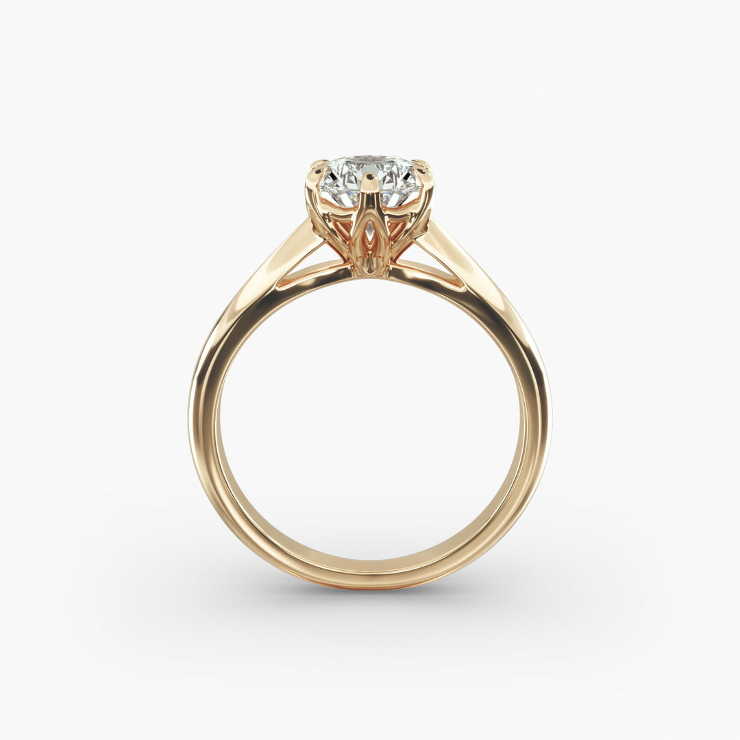 Round Lab-Grown Diamond Six-Prong Engagement Ring | Classic Solitaire | IGI Certified | 10K/14K/18K Gold