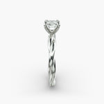 Load image into Gallery viewer, Cushion Lab-Grown Diamond 4-Prong Twisted Band Ring | IGI Certified | 10K/14K/18K Gold