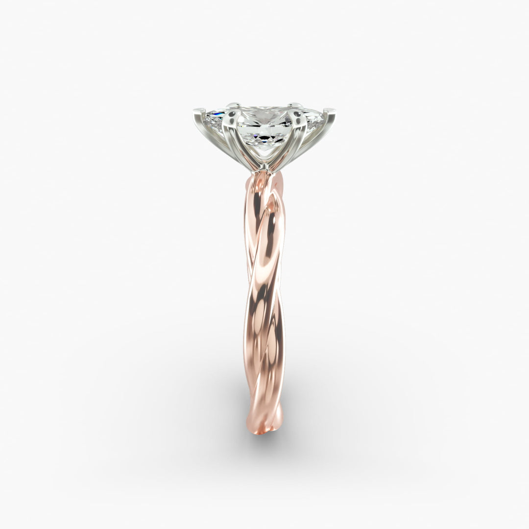 Marquise Lab-Grown Diamond Ring – Twisted Rope Band | IGI Certified | 10K/14K/18K Gold