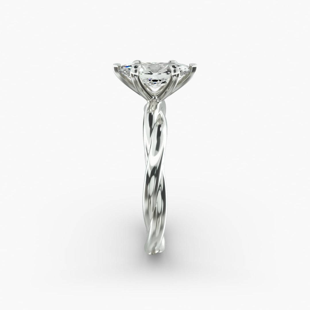 Marquise Lab-Grown Diamond Ring – Twisted Rope Band | IGI Certified | 10K/14K/18K Gold
