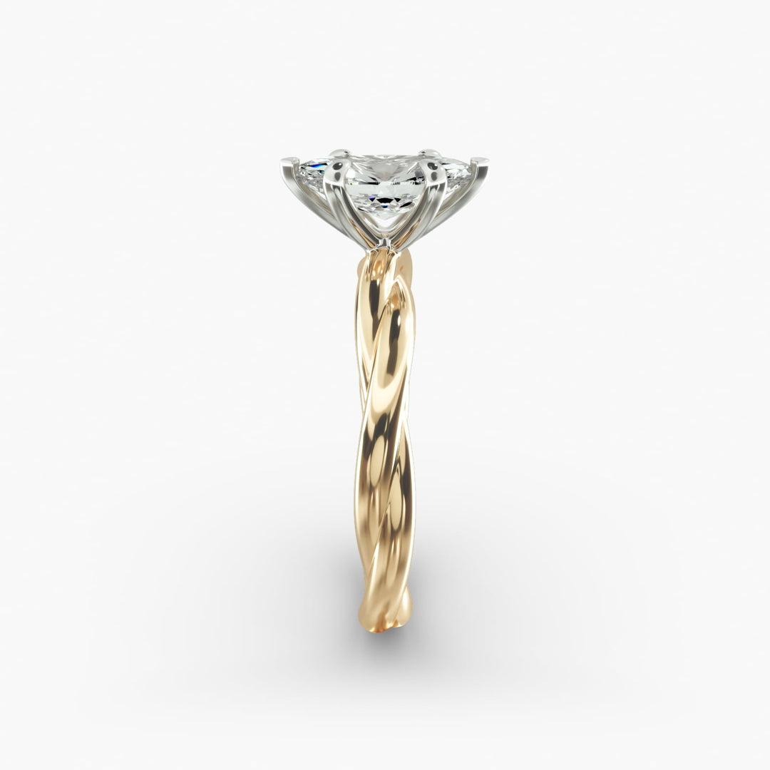 Marquise Lab-Grown Diamond Ring – Twisted Rope Band | IGI Certified | 10K/14K/18K Gold