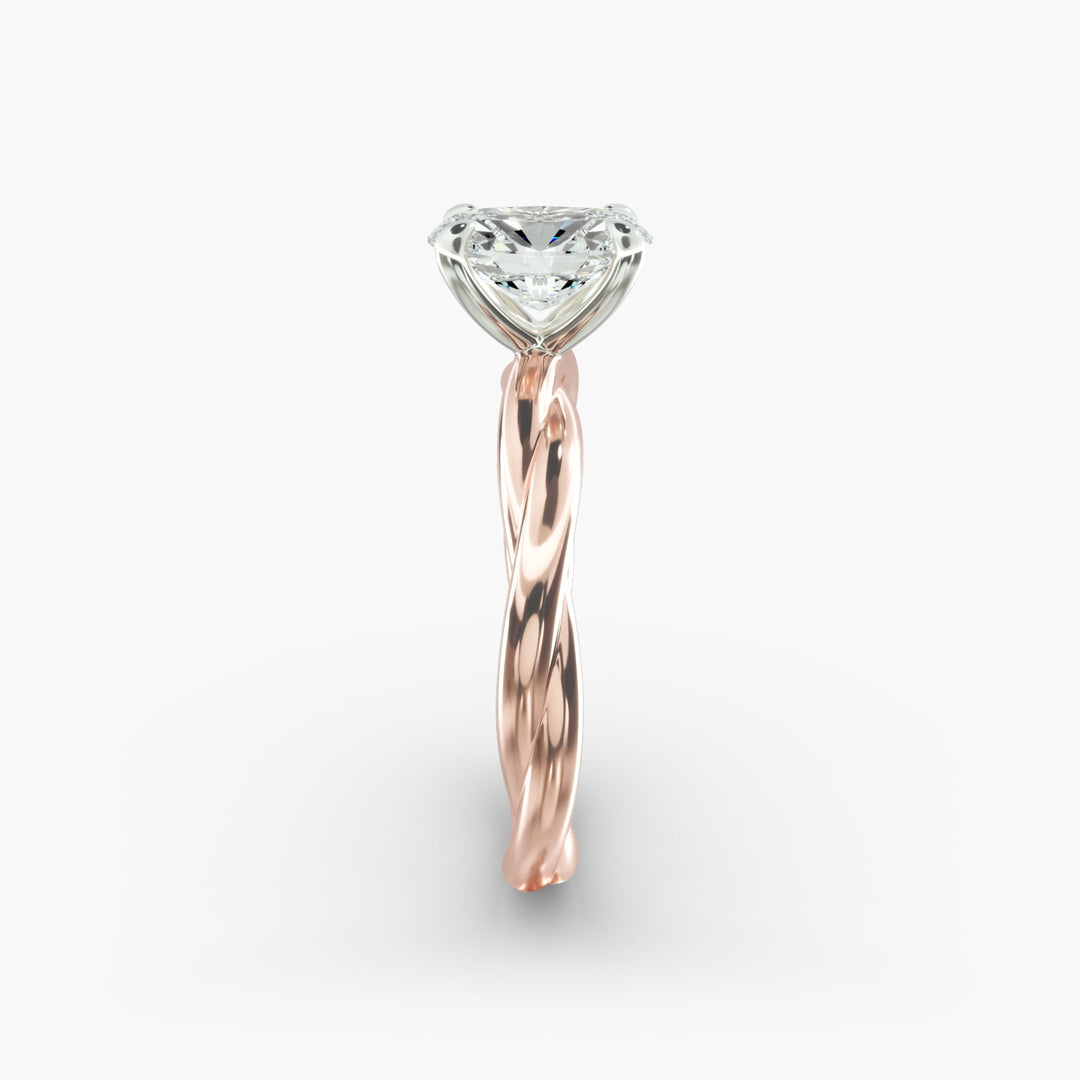 Oval Lab-Grown Diamond Ring – Double Twisted Band | IGI Certified | 10K/14K/18K Gold