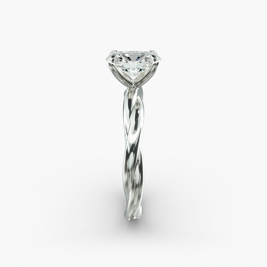 Oval Lab-Grown Diamond Ring – Double Twisted Band | IGI Certified | 10K/14K/18K Gold
