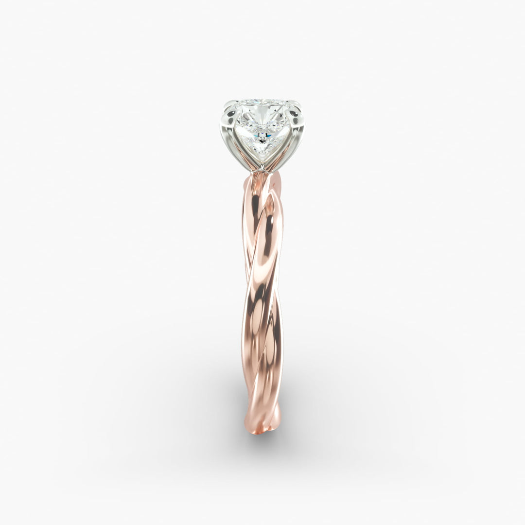 Radiant Cut Lab-Grown Diamond Twisted Band Ring | IGI Certified | 10K/14K/18K Gold
