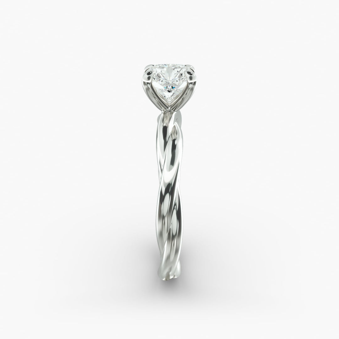 Radiant Cut Lab-Grown Diamond Twisted Band Ring | IGI Certified | 10K/14K/18K Gold