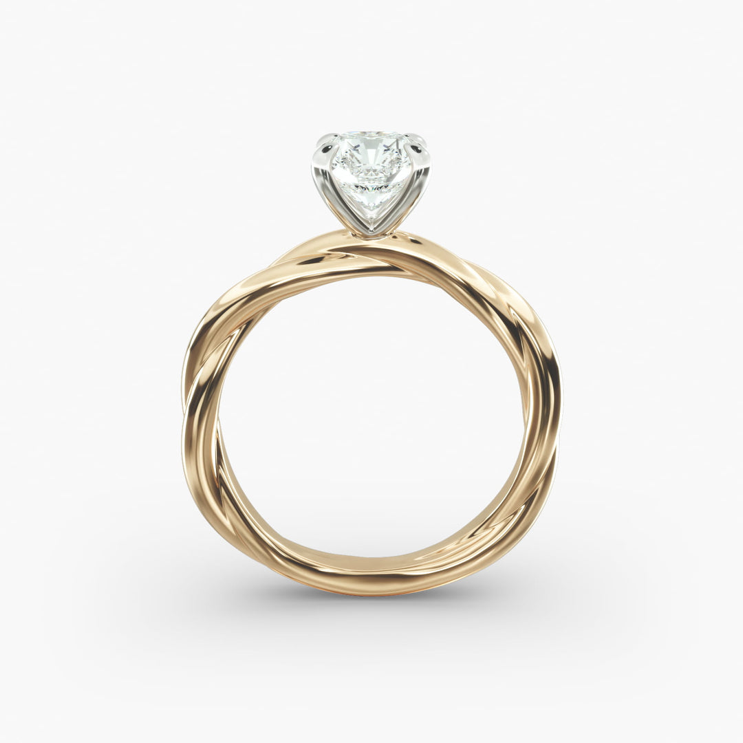 Radiant Cut Lab-Grown Diamond Twisted Band Ring | IGI Certified | 10K/14K/18K Gold