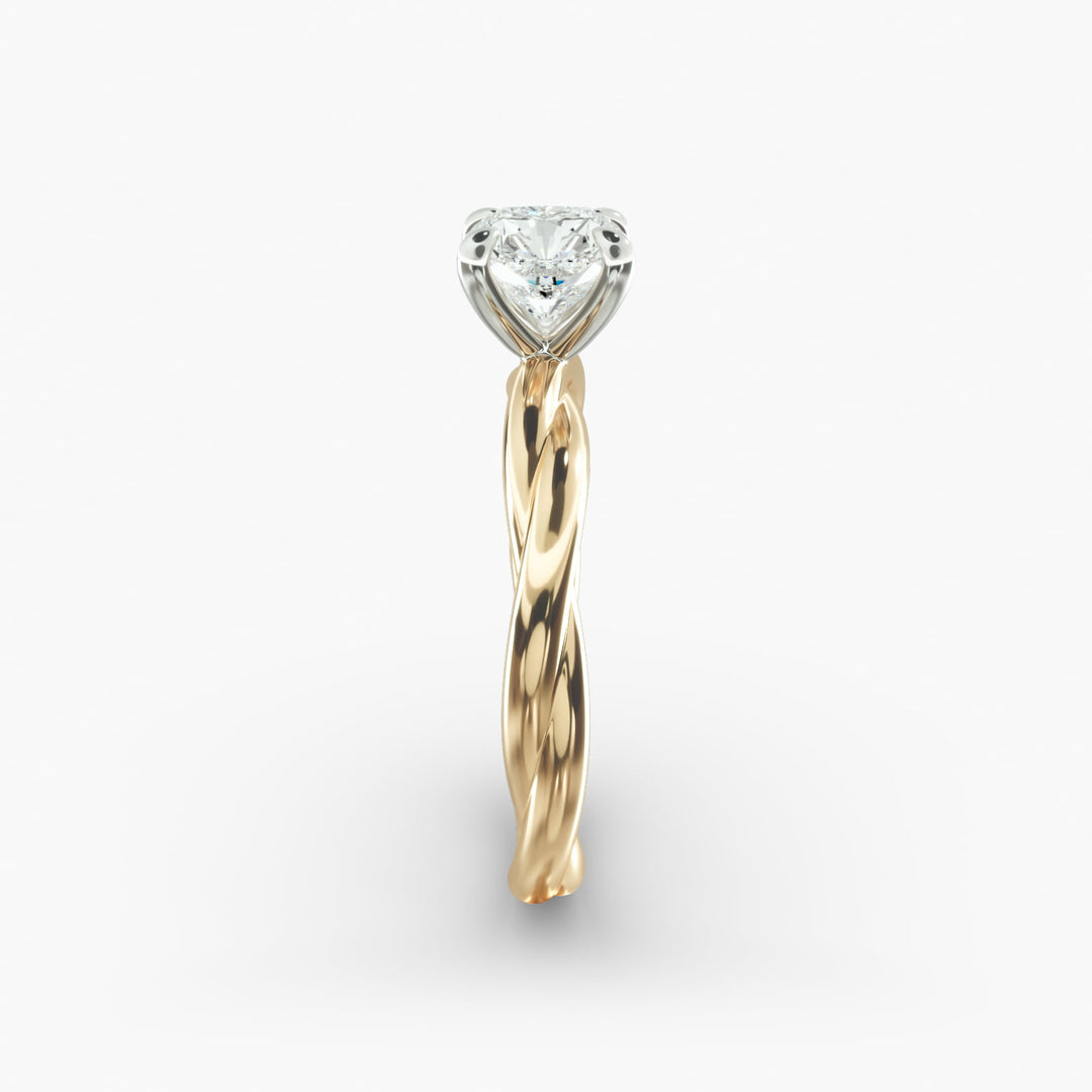 Radiant Cut Lab-Grown Diamond Twisted Band Ring | IGI Certified | 10K/14K/18K Gold