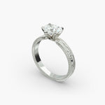 Load image into Gallery viewer, Heart Lab-Grown Diamond Ring – Milgrain Band Design | IGI Certified | 10K/14K/18K Gold