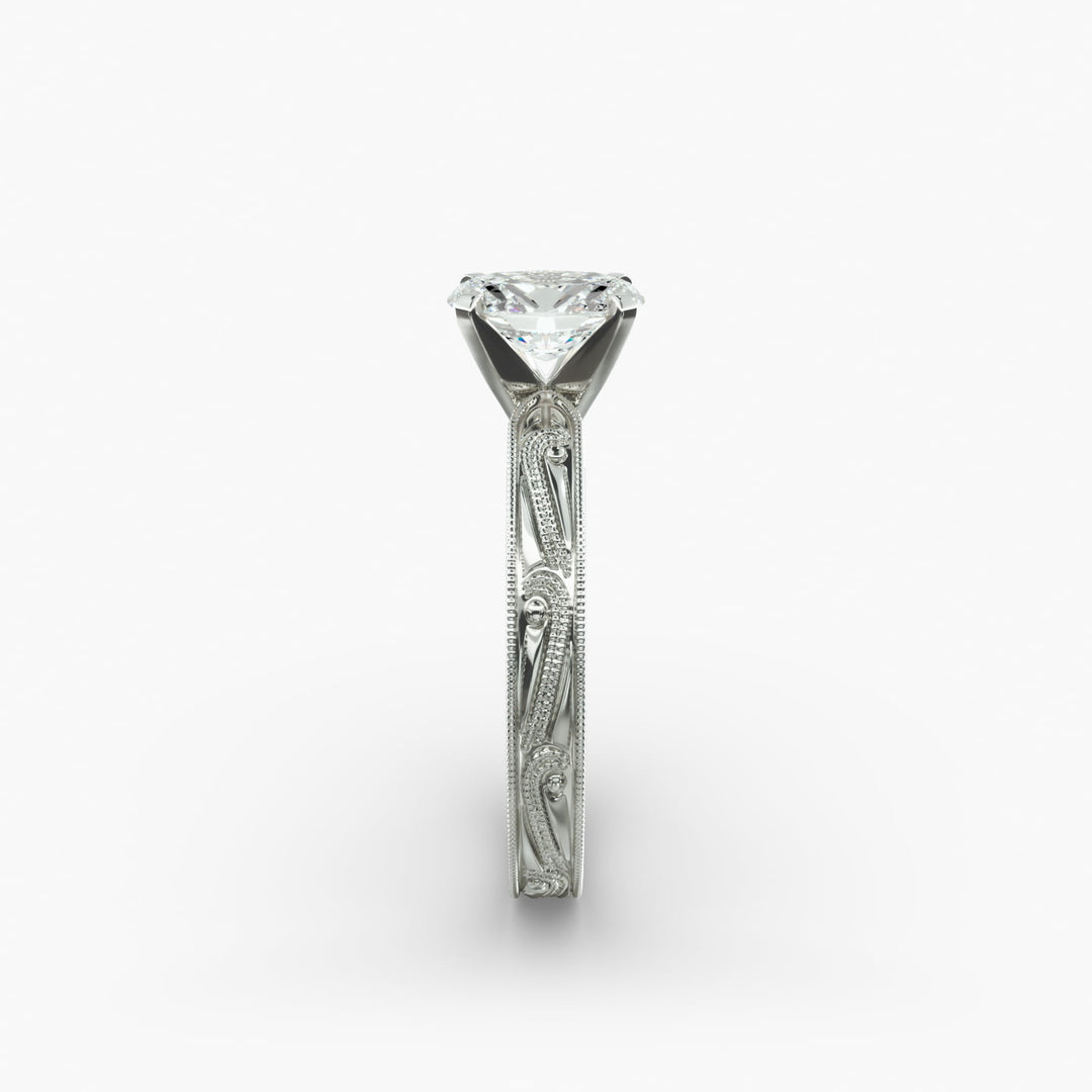 Oval Lab-Grown Diamond Ring – Milgrain Band Design | IGI Certified | 10K/14K/18K Gold