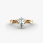 Load image into Gallery viewer, Pear Lab-Grown Diamond Ring – Milgrain Band Design | IGI Certified | 10K/14K/18K Gold