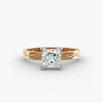 Load image into Gallery viewer, Princess Lab-Grown Diamond Ring – Milgrain Band Design | IGI Certified | 10K/14K/18K Gold