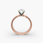 Load image into Gallery viewer, Round Brilliant Lab-Grown Diamond Ring – Milgrain Band Design | IGI Certified | 10K/14K/18K Gold