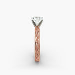Load image into Gallery viewer, Round Brilliant Lab-Grown Diamond Ring – Milgrain Band Design | IGI Certified | 10K/14K/18K Gold
