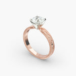 Load image into Gallery viewer, Round Brilliant Lab-Grown Diamond Ring – Milgrain Band Design | IGI Certified | 10K/14K/18K Gold