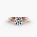 Load image into Gallery viewer, Round Brilliant Lab-Grown Diamond Ring – Milgrain Band Design | IGI Certified | 10K/14K/18K Gold