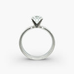 Load image into Gallery viewer, Round Brilliant Lab-Grown Diamond Ring – Milgrain Band Design | IGI Certified | 10K/14K/18K Gold