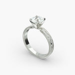 Load image into Gallery viewer, Round Brilliant Lab-Grown Diamond Ring – Milgrain Band Design | IGI Certified | 10K/14K/18K Gold
