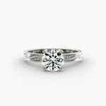 Load image into Gallery viewer, Round Brilliant Lab-Grown Diamond Ring – Milgrain Band Design | IGI Certified | 10K/14K/18K Gold