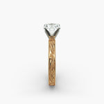 Load image into Gallery viewer, Round Brilliant Lab-Grown Diamond Ring – Milgrain Band Design | IGI Certified | 10K/14K/18K Gold