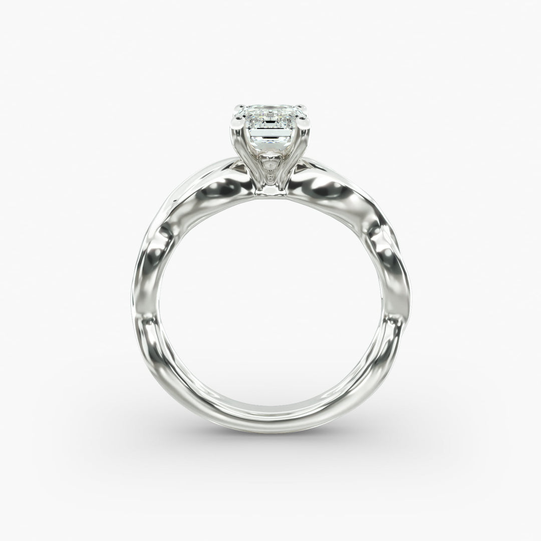 Emerald Cut Lab-Grown Diamond Twisted Band Ring | IGI Certified | 10K/14K/18K Gold