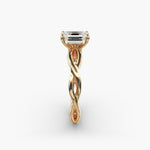 Load image into Gallery viewer, Emerald Cut Lab-Grown Diamond Twisted Band Ring | IGI Certified | 10K/14K/18K Gold