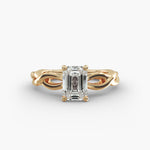 Load image into Gallery viewer, Emerald Cut Lab-Grown Diamond Twisted Band Ring | IGI Certified | 10K/14K/18K Gold