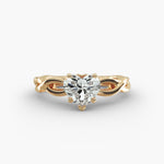 Load image into Gallery viewer, Heart Lab-Grown Diamond Ring – 5-Prong Twisted Band | IGI Certified | 10K/14K/18K Gold