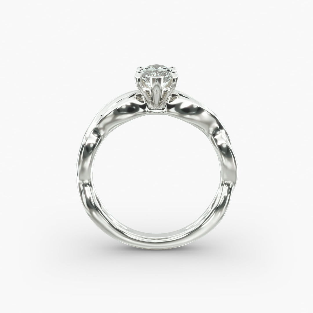 Marquise Lab-Grown Diamond Ring – Twisted Band Design | IGI Certified | 10K/14K/18K Gold