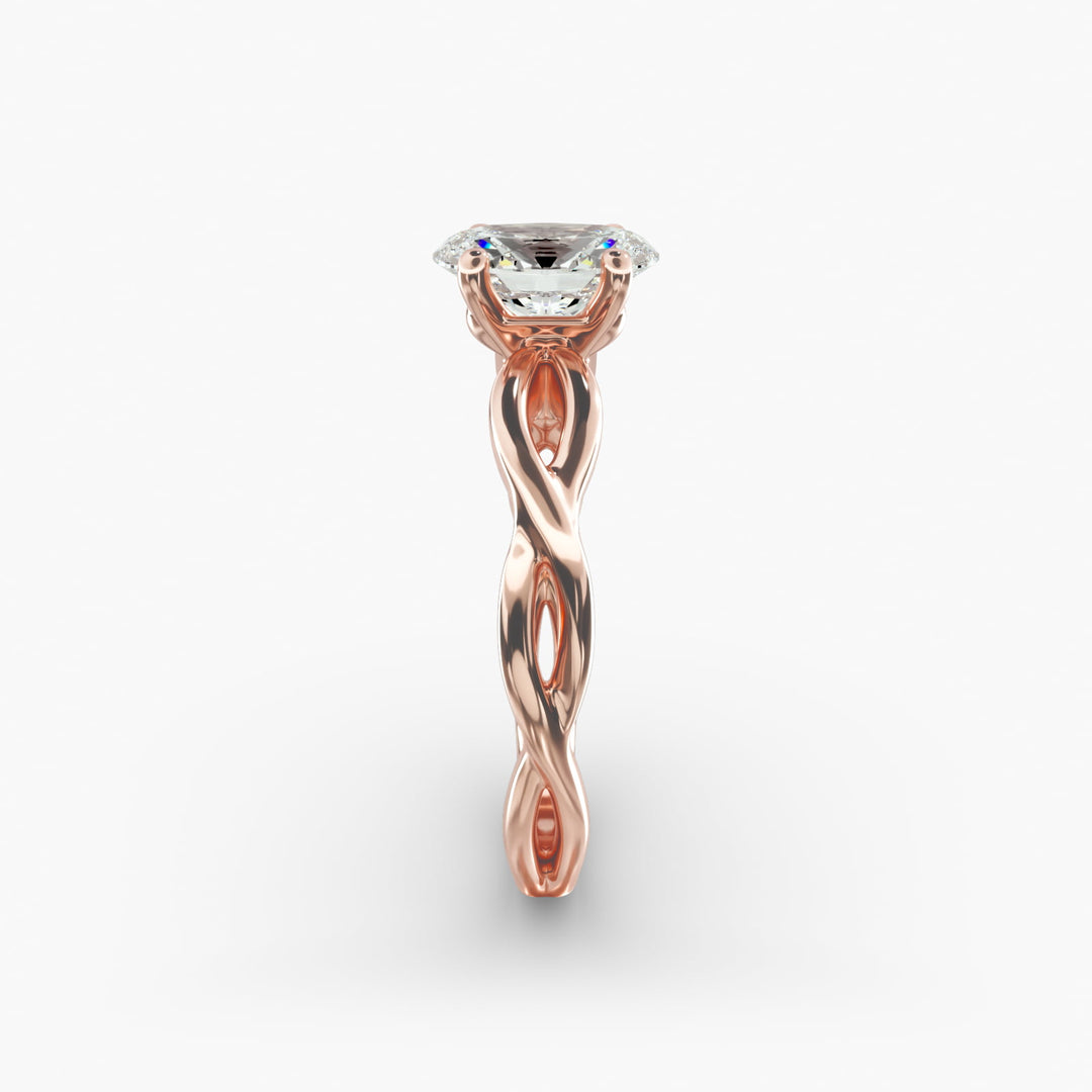 Oval Lab-Grown Diamond Ring – Twisted Band Design | IGI Certified | 10K/14K/18K Gold