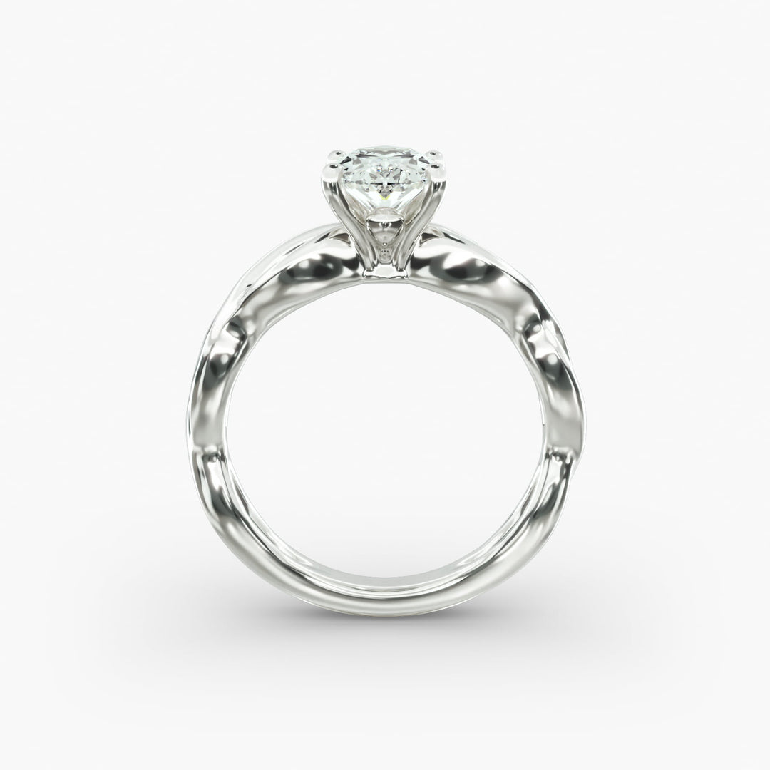 Oval Lab-Grown Diamond Ring – Twisted Band Design | IGI Certified | 10K/14K/18K Gold
