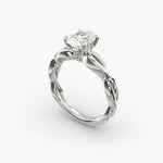 Load image into Gallery viewer, Oval Lab-Grown Diamond Ring – Twisted Band Design | IGI Certified | 10K/14K/18K Gold