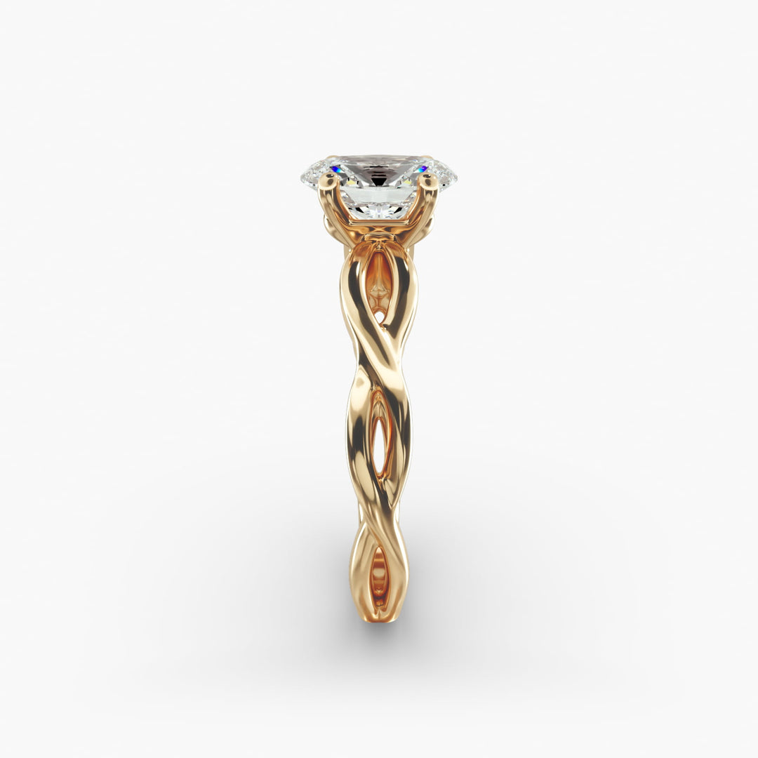 Oval Lab-Grown Diamond Ring – Twisted Band Design | IGI Certified | 10K/14K/18K Gold