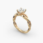 Load image into Gallery viewer, Princess Cut Twisted Lab-Grown Diamond Ring | 0.50–5.00 Carat | IGI Certified | Yellow, White, Rose Gold