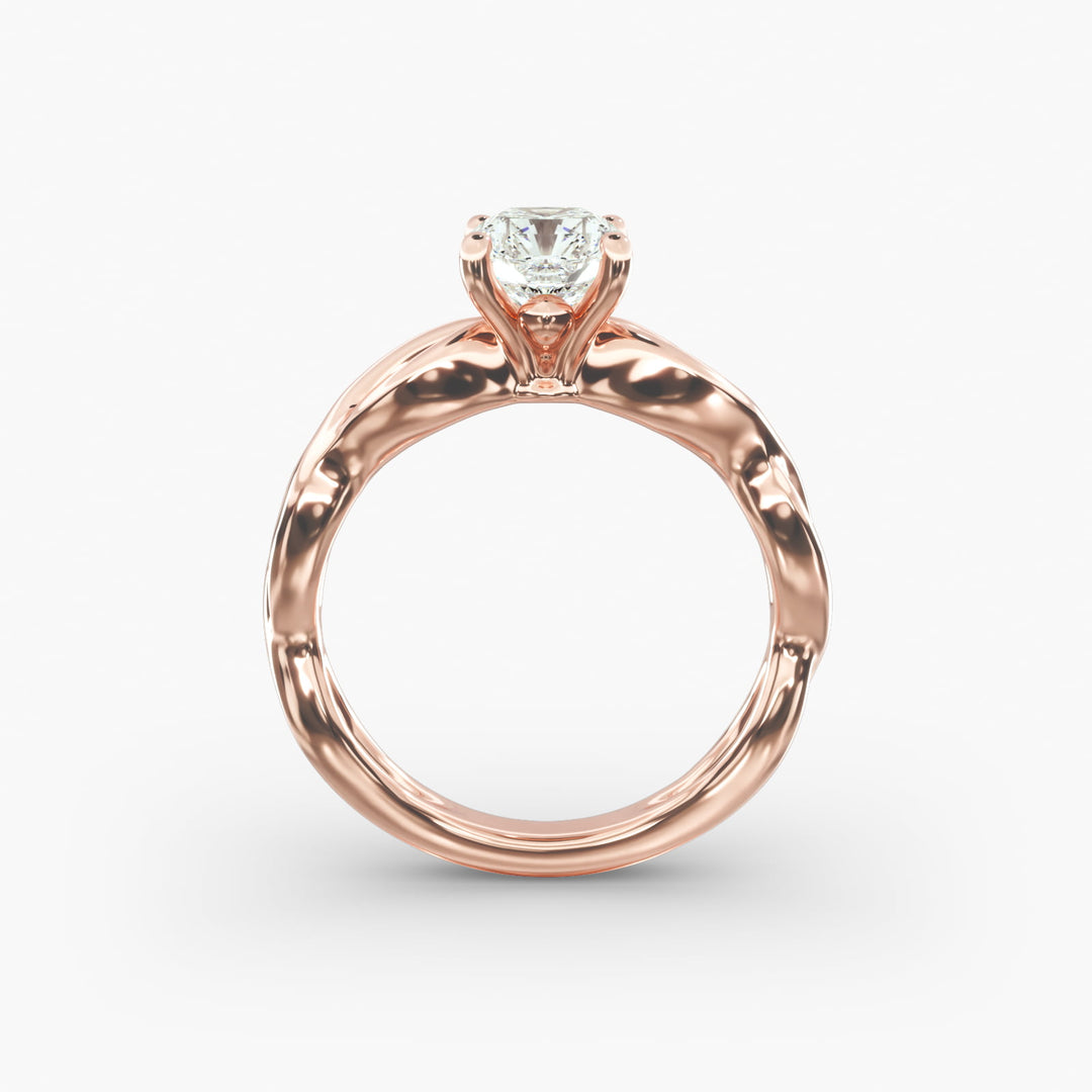 Radiant Cut Lab-Grown Diamond Twisted Engagement Ring | IGI Certified | 10K/14K/18K Gold