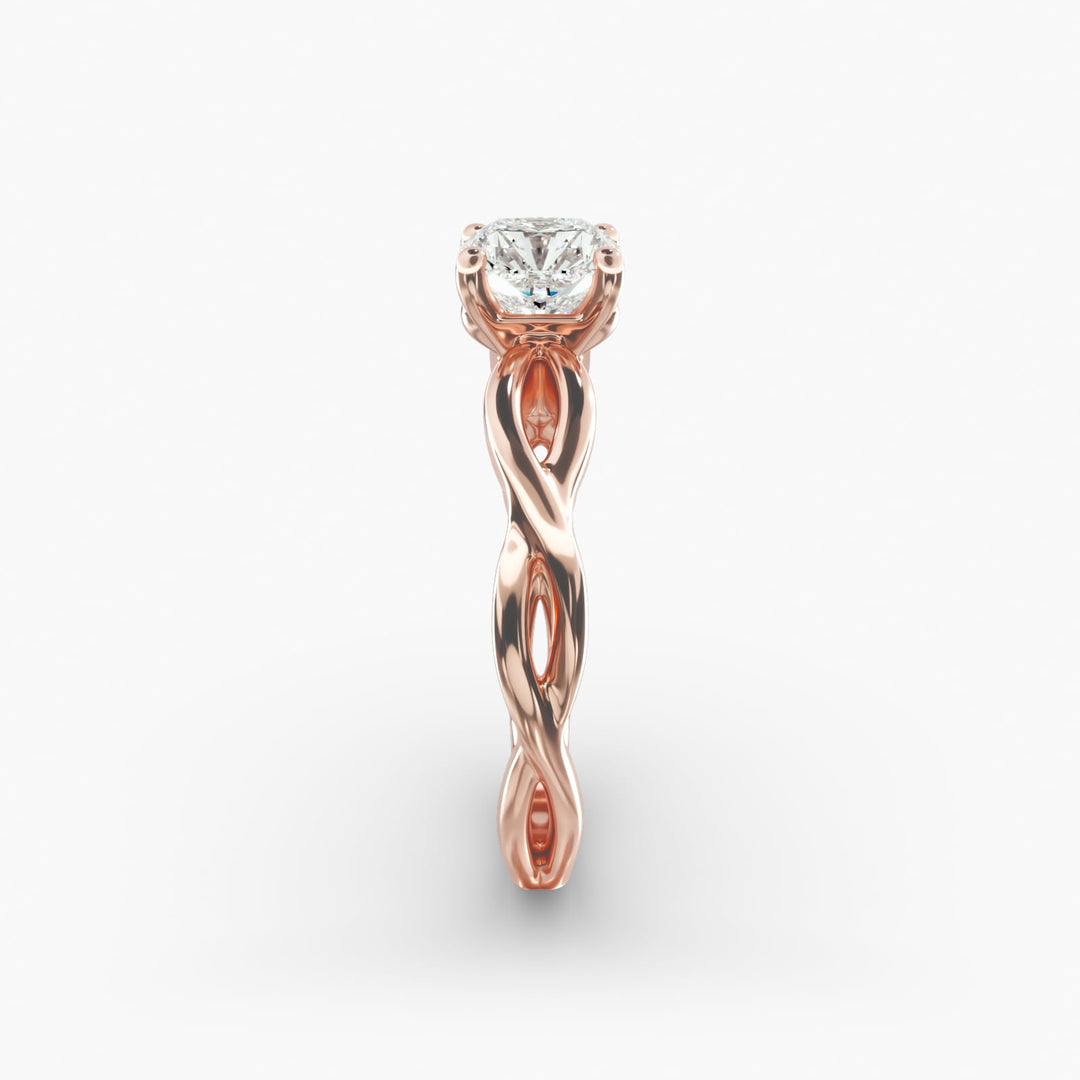 Radiant Cut Lab-Grown Diamond Twisted Engagement Ring | IGI Certified | 10K/14K/18K Gold