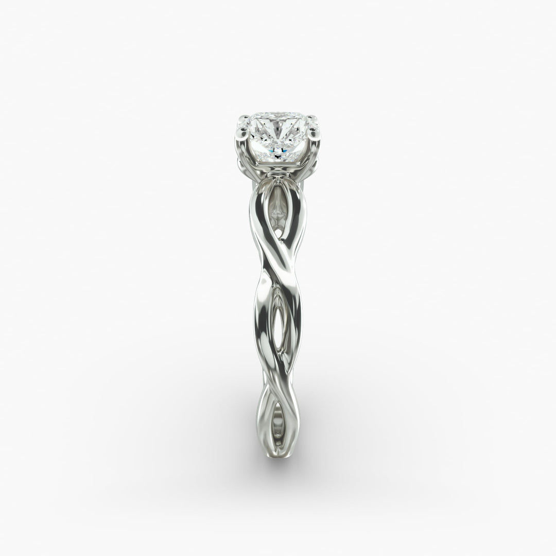 Radiant Cut Lab-Grown Diamond Twisted Engagement Ring | IGI Certified | 10K/14K/18K Gold
