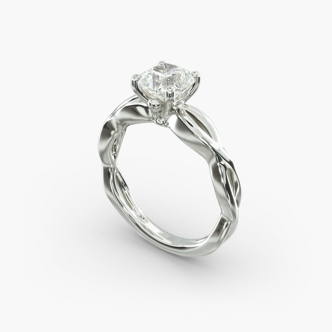 Radiant Cut Lab-Grown Diamond Twisted Engagement Ring | IGI Certified | 10K/14K/18K Gold